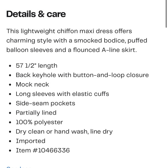 Melloday Nordstrom Chiffon Long Sleeve Maxi Dress L - Picture 5 of 7